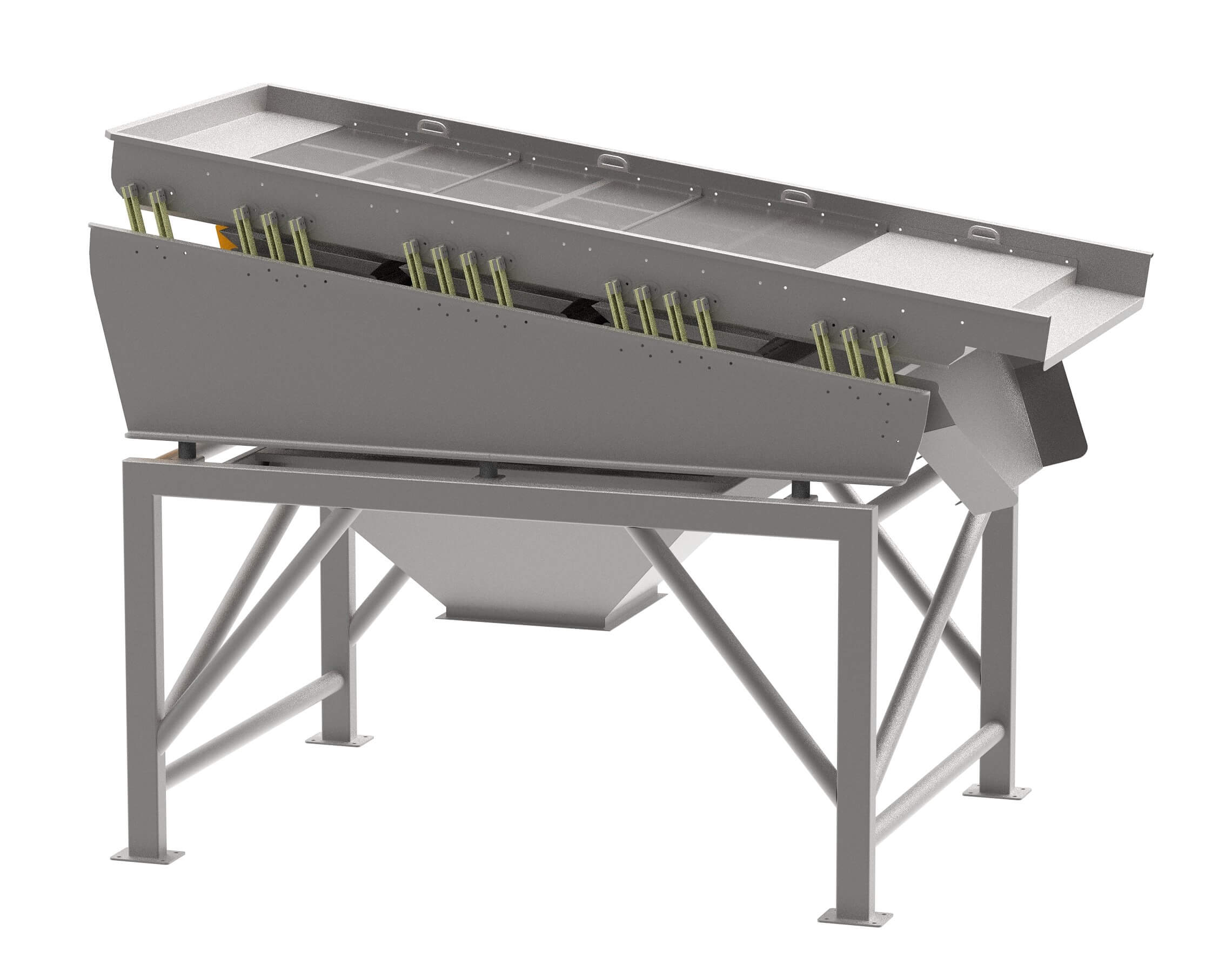 GWI's sand removal system efficiently eliminates debris from food products.