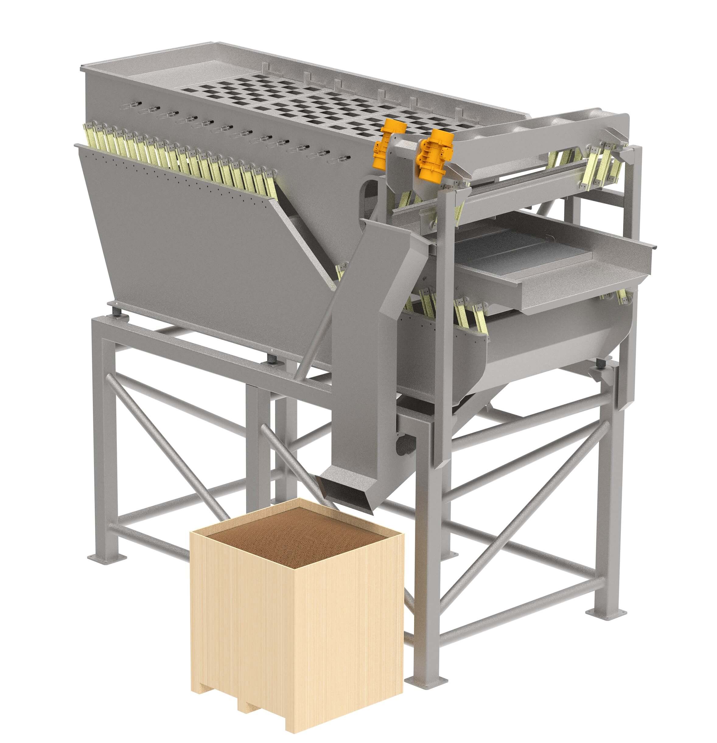 GWI's product scalping system removes oversized materials for efficient processing.