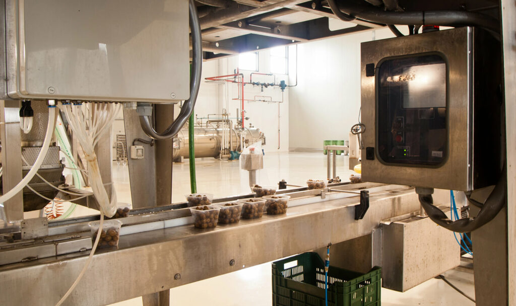 High-efficiency mixing system with automated conveyors for precise ingredient blending.